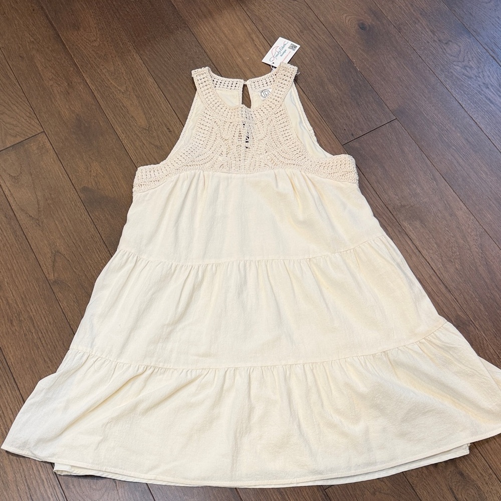 Crochet Yoke Lined Dress Size Small/Medium NWT